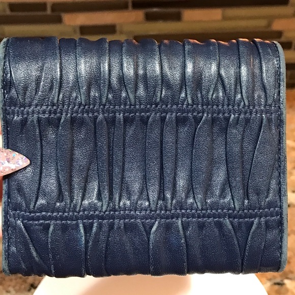 PRADA Gathered Lambskin Leather Trifold Wallet πππ₯ - Picture 14 of 17